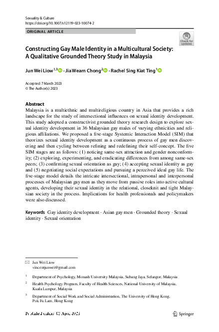(PDF) Constructing Gay Male Identity in a Multicultural Society: A ...