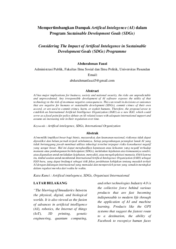 (PDF) Mempertimbangkan Dampak Artifical Intelegence (AI) dalam Program ...