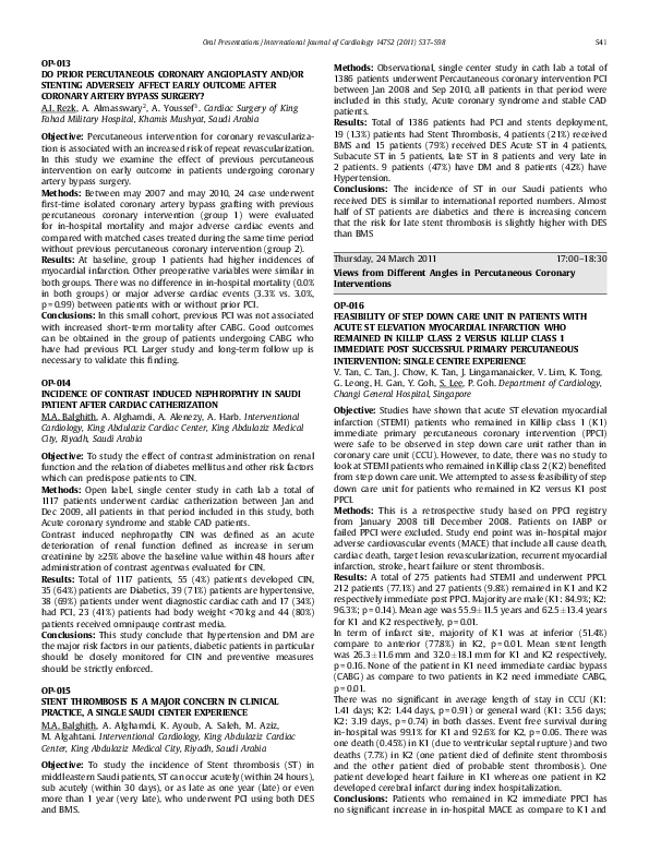 (PDF) OP-014: Incidence of Contrast Induced Nephropathy in Saudi ...