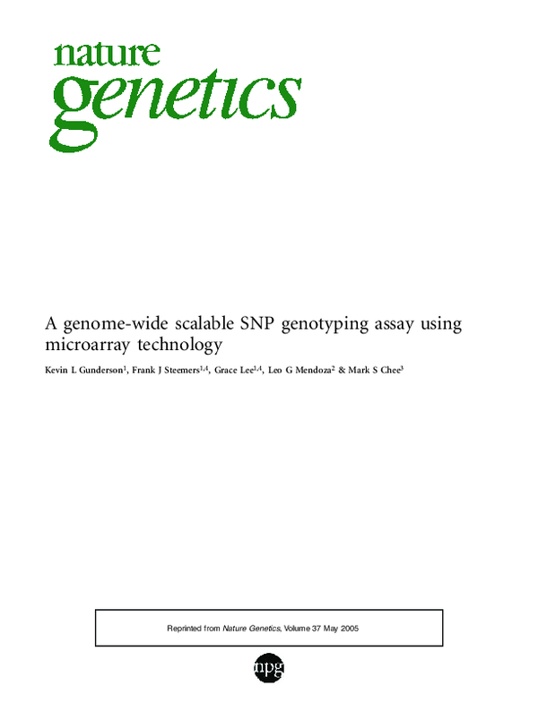 (PDF) A genome-wide scalable SNP genotyping assay using microarray ...