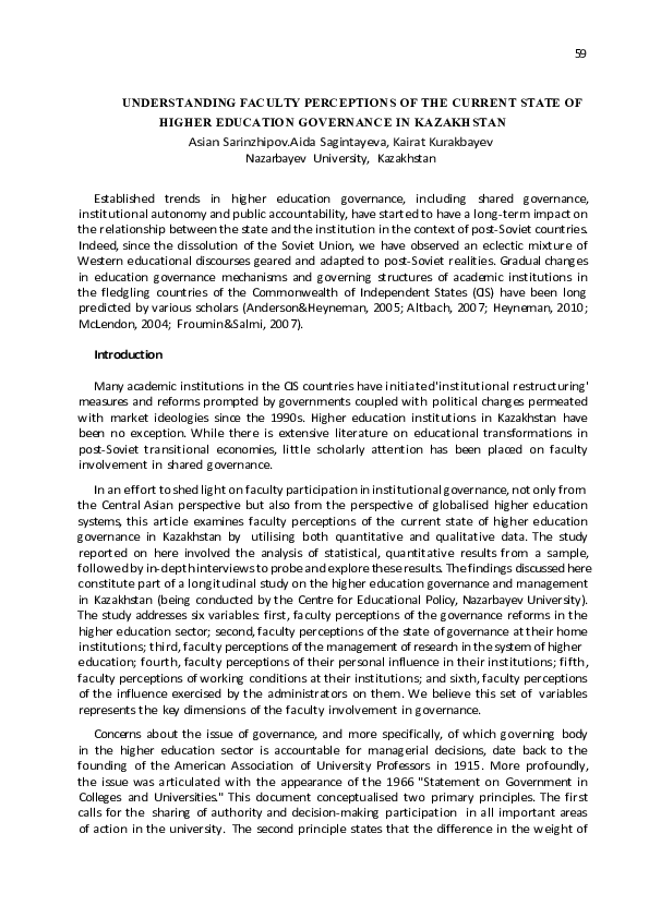 (PDF) Understanding Faculty Perceptions of the Current State of Higher ...