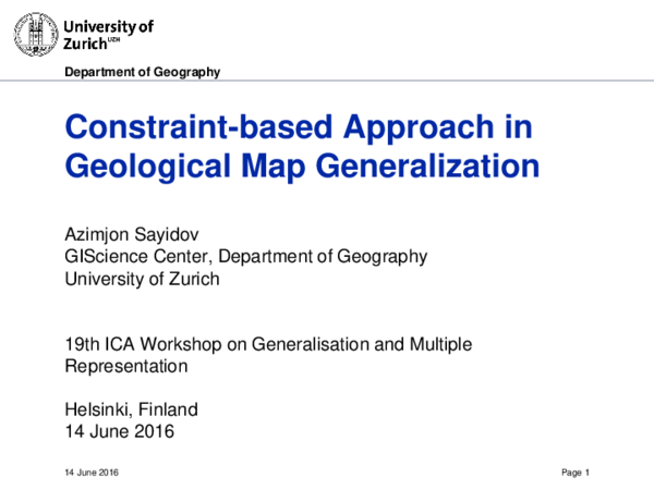 (PDF) Constraint-based approach in geological map generalization