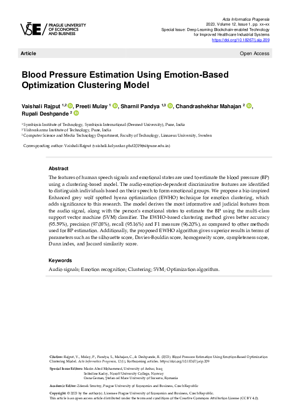 (PDF) Blood Pressure Estimation Using Emotion-Based Optimization ...