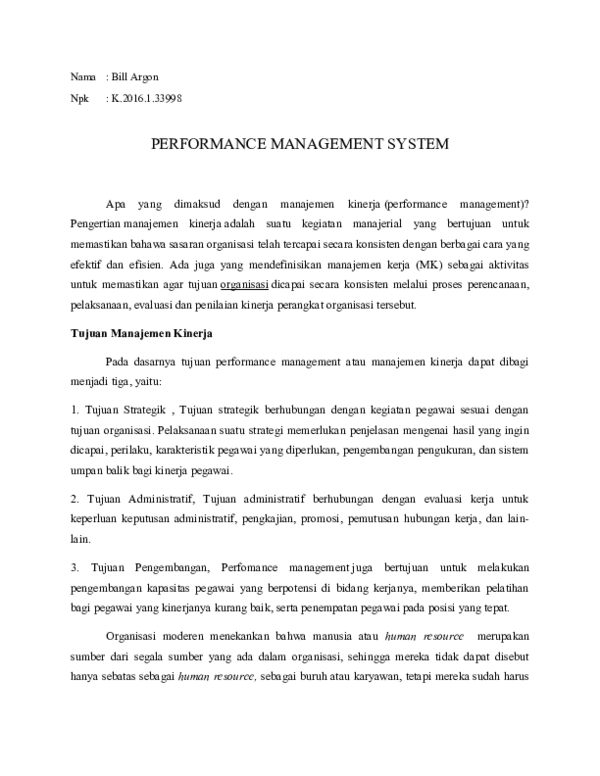 (DOC) PERFORMANCE MANAGEMENT SYSTEM
