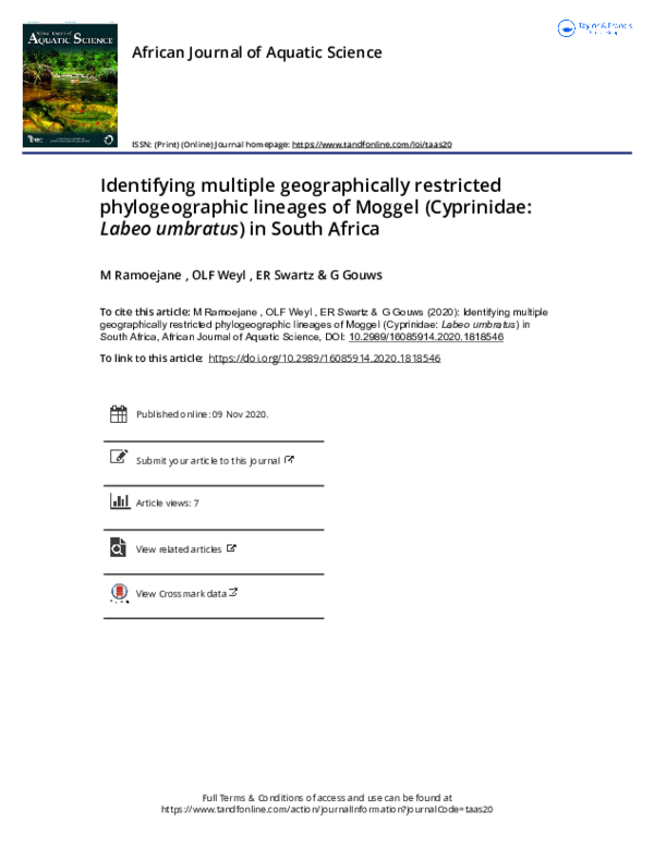 (PDF) Identifying multiple geographically restricted phylogeographic ...
