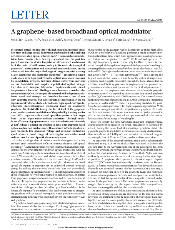(PDF) A graphene-based broadband optical modulator