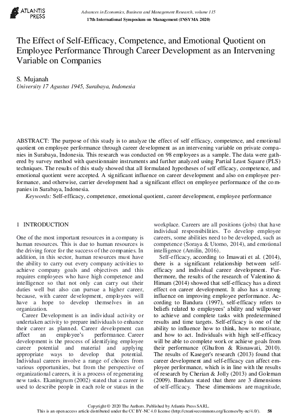 (PDF) The Effect of Self-Efficacy, Competence, and Emotional Quotient ...