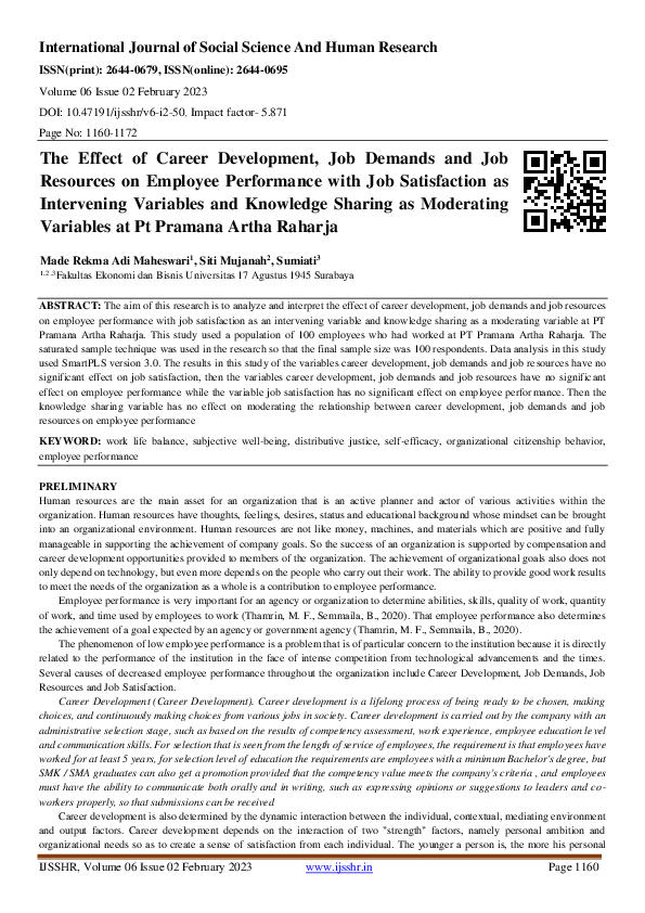 (PDF) The Effect of Career Development, Job Demands and Job Resources ...