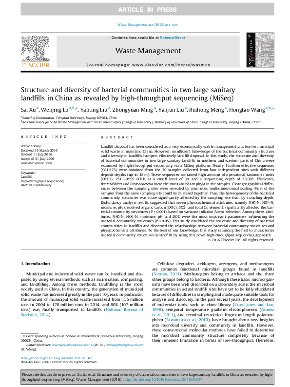 (PDF) Structure and diversity of bacterial communities in two large ...