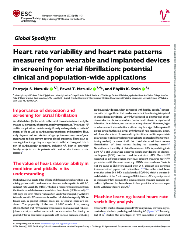 (PDF) Heart rate variability and heart rate patterns measured from ...