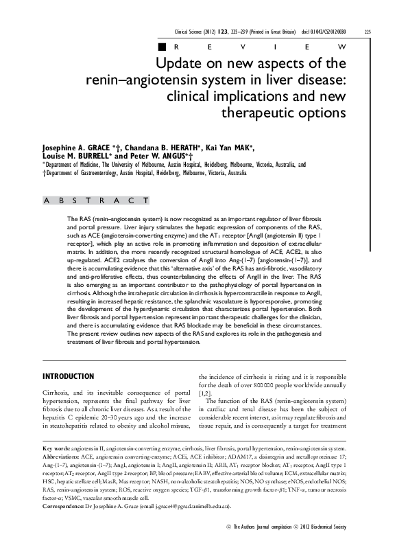 (PDF) Update on new aspects of the renin–angiotensin system in liver ...