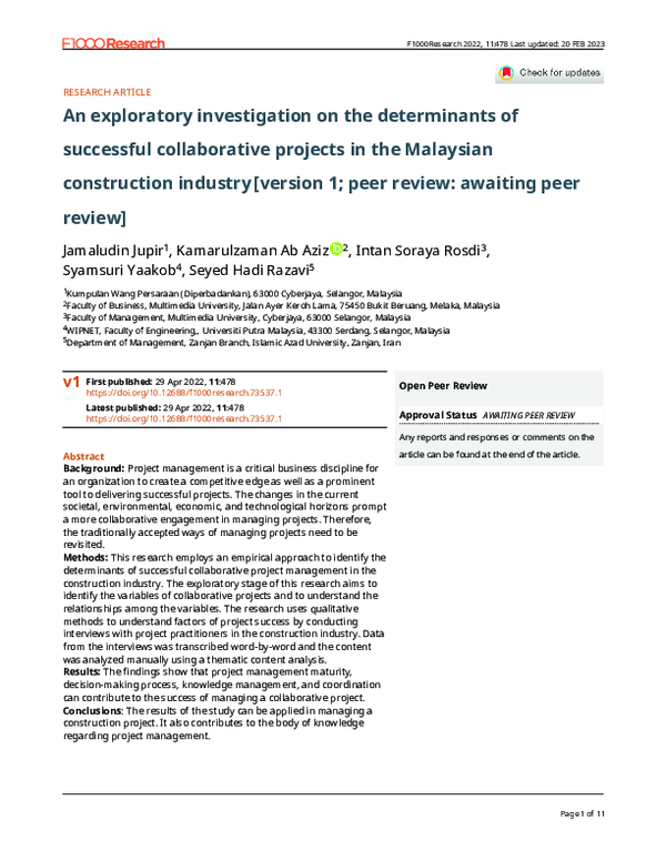 (PDF) An exploratory investigation on the determinants of successful ...