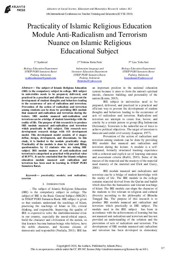 (PDF) Practicality of Islamic Religious Education Module Anti ...