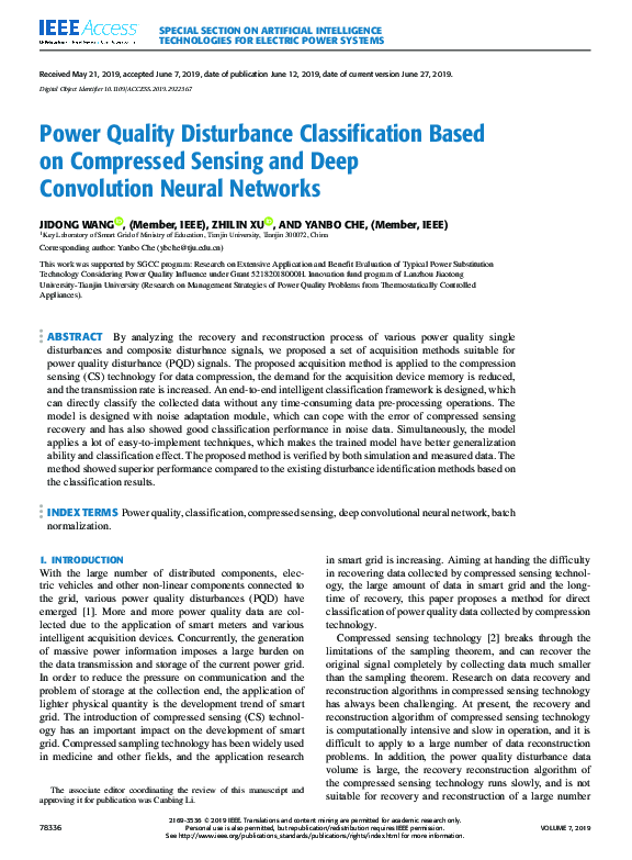 (PDF) Power quality disturbance classification based on efficient ...