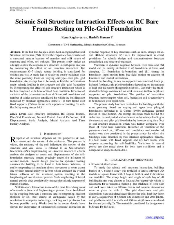 (PDF) Seismic Soil Structure Interaction Effects on RC Bare Frames ...