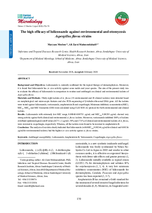 (PDF) The high efficacy of luliconazole against environmental and ...