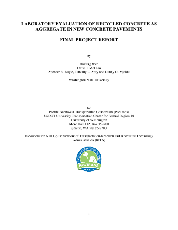 (PDF) Laboratory Evaluation of Recycled Concrete As Aggregate in New ...