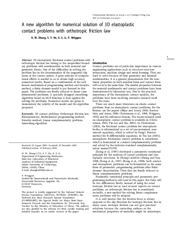 (PDF) A new algorithm for numerical solution of 3D elastoplastic ...