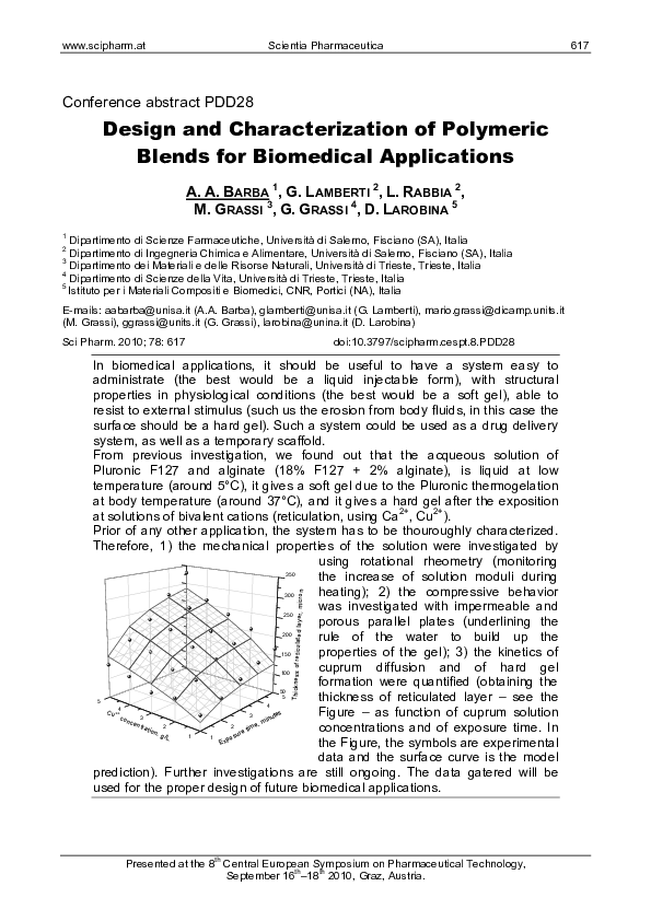 (PDF) Design and Characterization of Polymeric Blends for Biomedical ...