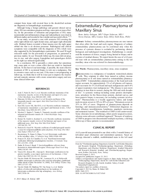 (PDF) Extramedullary Plasmacytoma of Maxillary Sinus