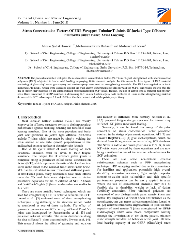 (PDF) Stress Concentration Factors Of FRP-Wrapped Tubular T-Joints Of ...