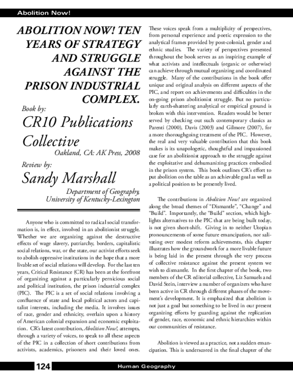 (PDF) Abolition Now! Ten Years of Strategy and Struggle Against the ...