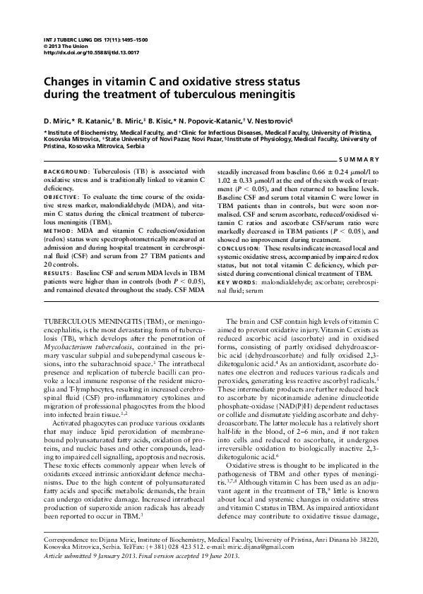 (PDF) Changes in vitamin C and oxidative stress status during the ...