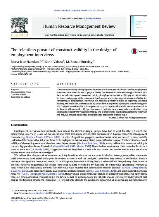 (PDF) The relentless pursuit of construct validity in the design of ...