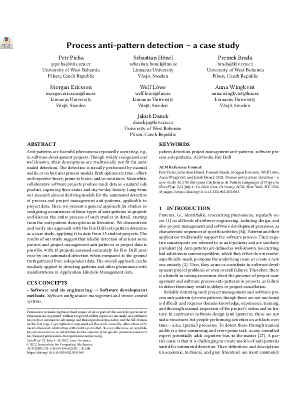 (PDF) Process anti-pattern detection – a case study
