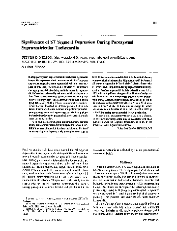 (PDF) Significance of ST segment depression during paroxysmal ...