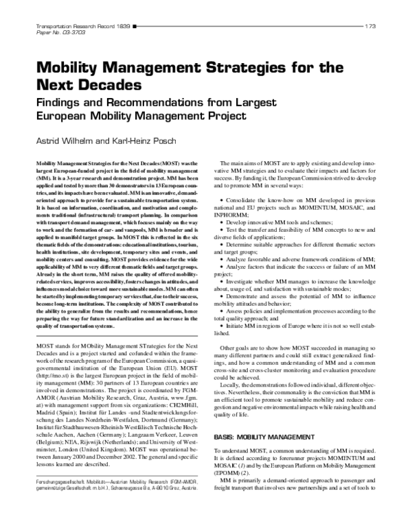 (PDF) Mobility Management Strategies for the Next Decades: Findings and ...