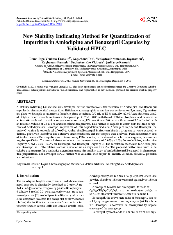 (PDF) New Stability Indicating Method for Quantification of Impurities ...