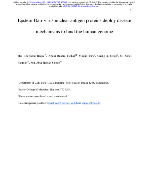 (PDF) Epstein-Barr virus nuclear antigen proteins deploy diverse ...