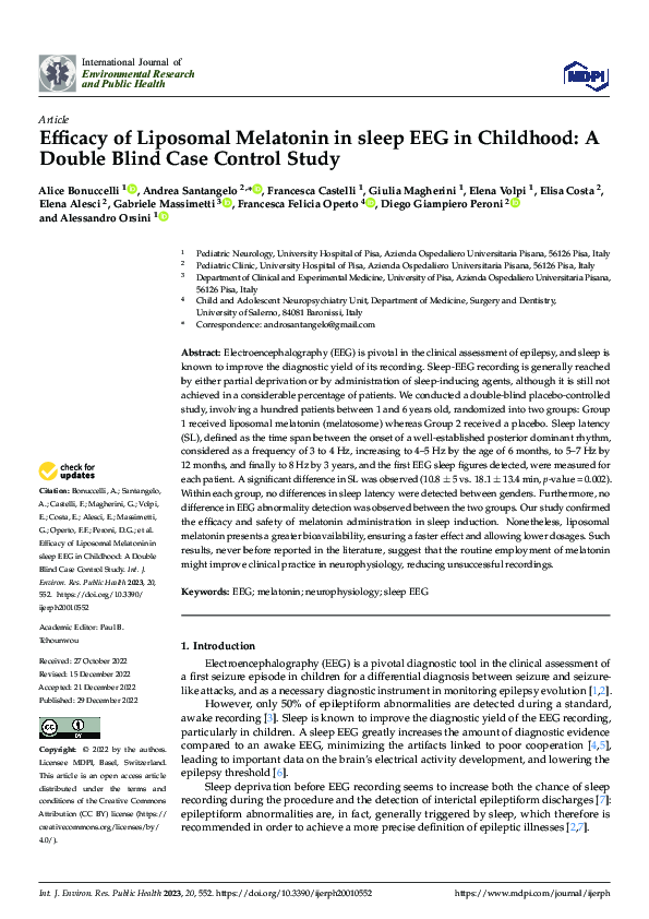 (PDF) Efficacy of Liposomal Melatonin in sleep EEG in Childhood: A ...
