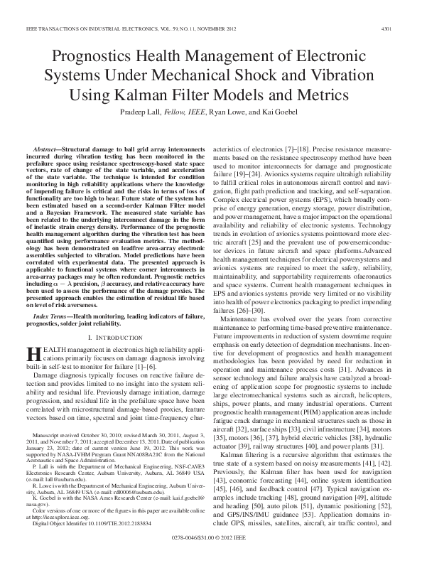 (PDF) Prognostics Health Management of Electronic Systems Under ...