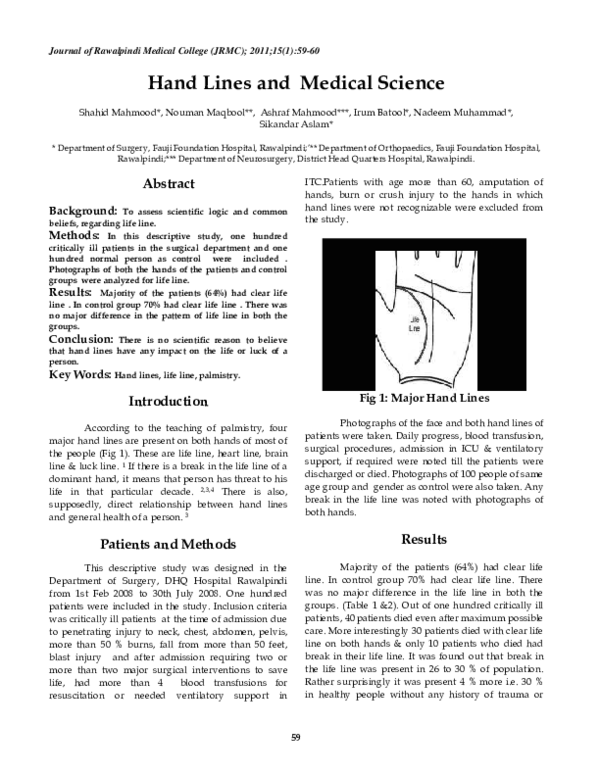 (PDF) Hand Lines and Medical Science