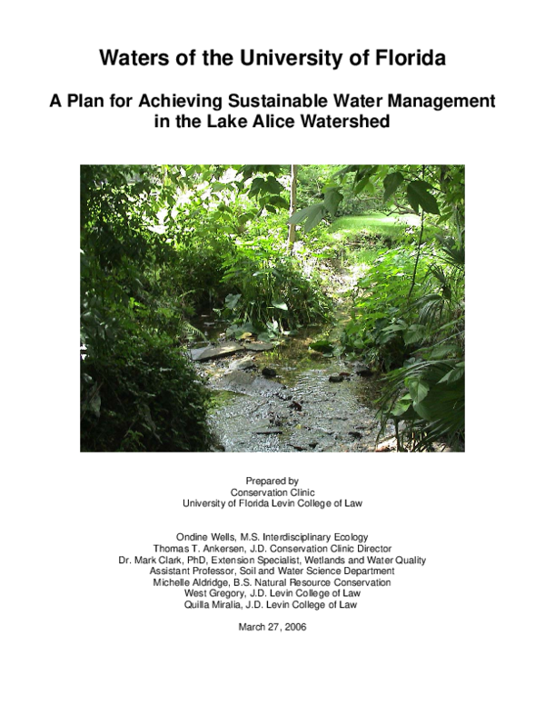 (PDF) A Plan for Achieving Sustainable Water Management in the Lake ...
