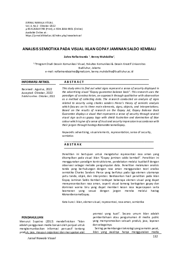 (PDF) Representasi Rasa Aman Pada Visual Iklan Gopay Jaminan Saldo ...
