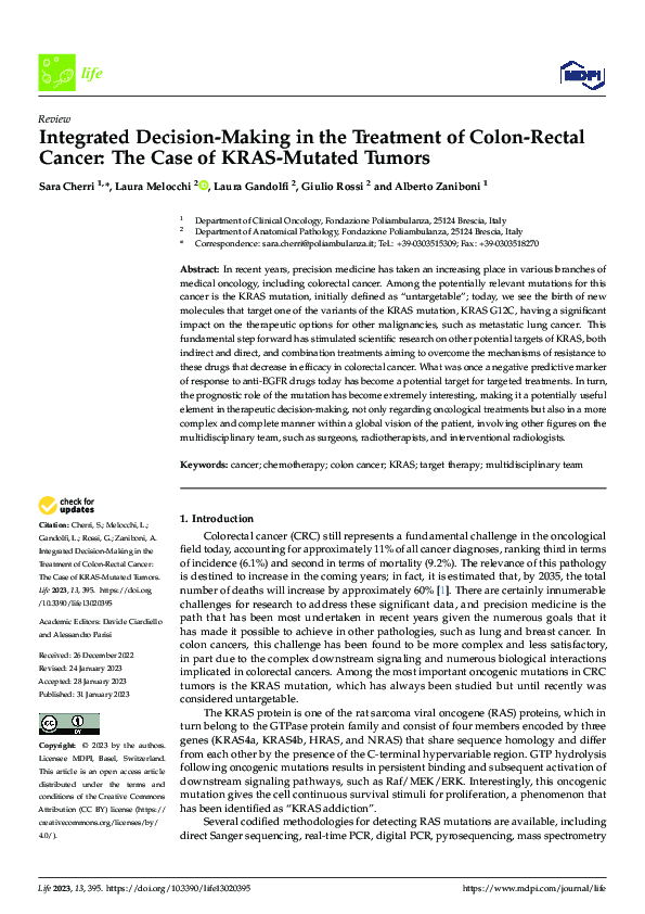 (PDF) Integrated Decision-Making in the Treatment of Colon-Rectal ...