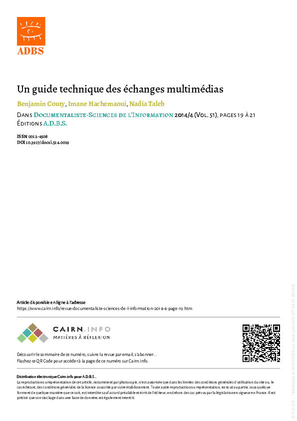 (PDF) Un guide technique des échanges multimédias