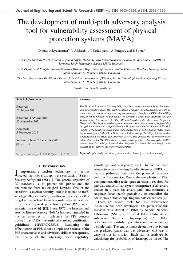 (PDF) The Development Of Multi-Path Adversary Analysis Tool For ...