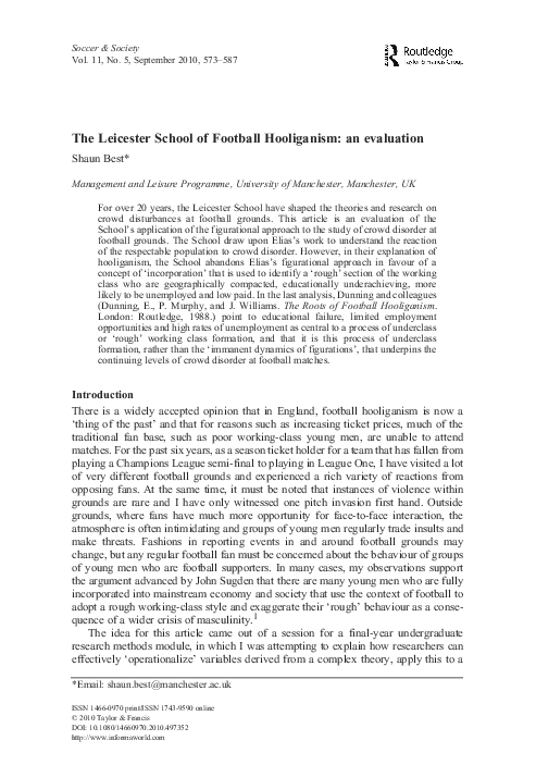 (PDF) The Leicester School of Football Hooliganism: an evaluation