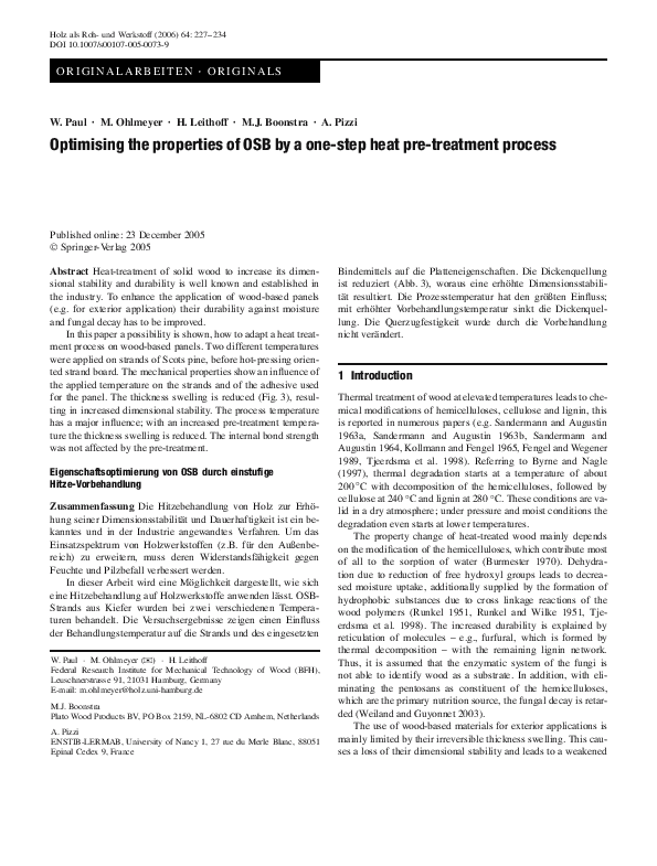 (PDF) Optimising the properties of OSB by a one-step heat pre-treatment ...