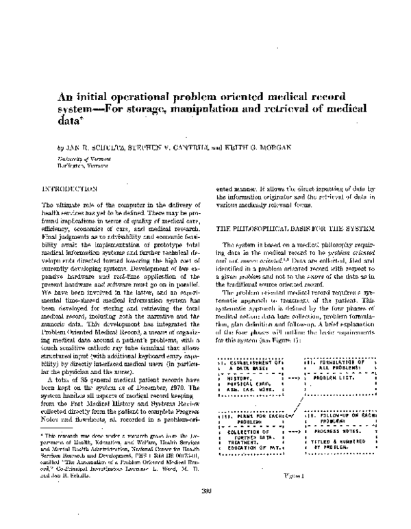 (PDF) An initial operational problem oriented medical record system