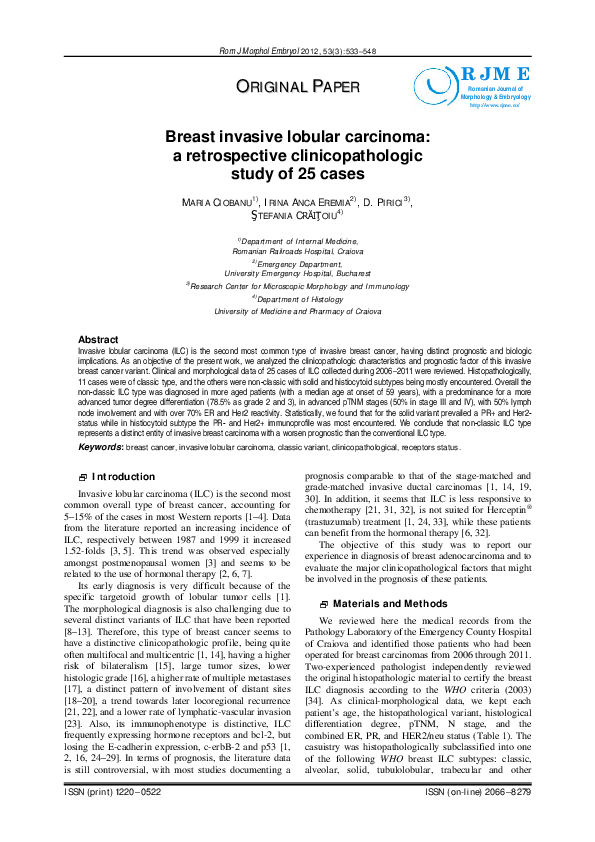 (PDF) Breast invasive lobular carcinoma: a retrospective ...