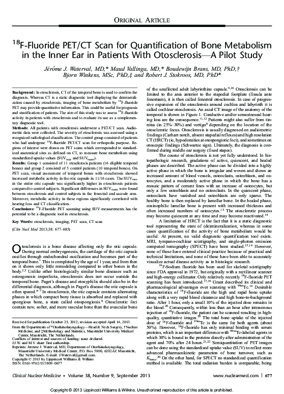 (PDF) 18F-Fluoride PET/CT Scan for Quantification of Bone Metabolism in ...