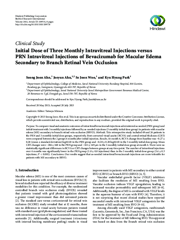 (PDF) Initial dose of three monthly intravitreal injections versus PRN ...