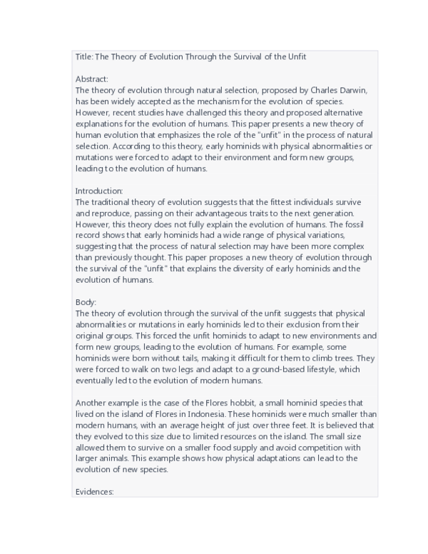 Doc Human Origin Theory