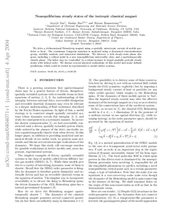 (PDF) Nonequilibrium steady states of the isotropic classical magnet