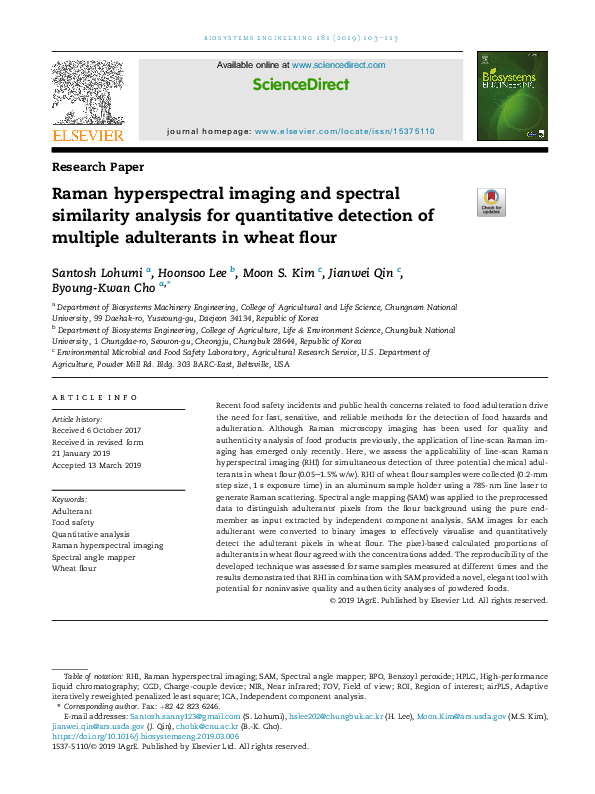 (PDF) Raman hyperspectral imaging and spectral similarity analysis for ...
